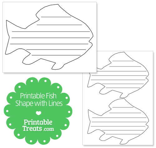 printable fish shape with lines