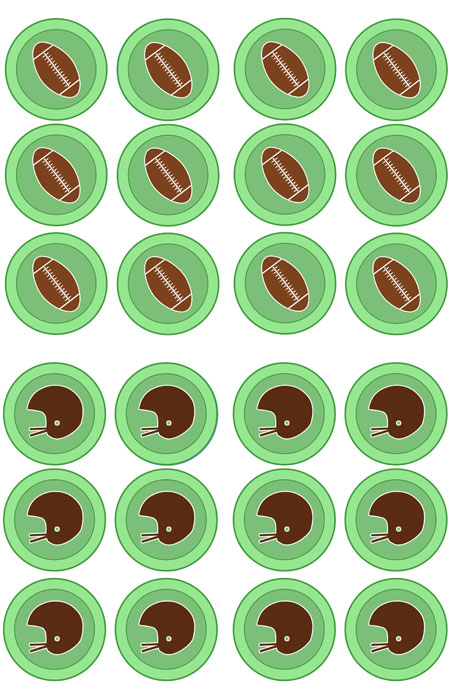 printable football cupcake toppers