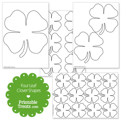printable four leaf clover shapes