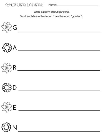 printable garden acrostic poem