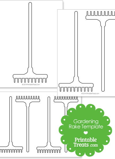 Printable Gardening Rake Template from PrintableTreats.com