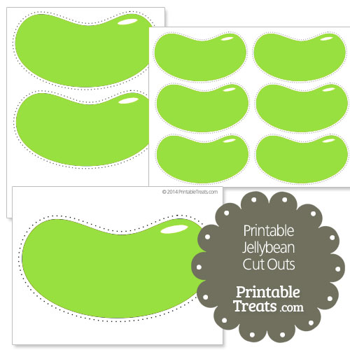 printable green jellybean cut outs