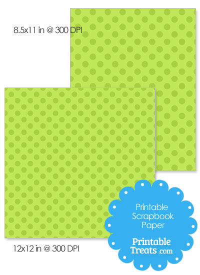 Printable Green Polka Dot Paper from PrintableTreats.com
