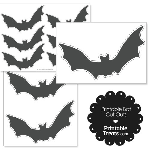 printable grey bat cut outs