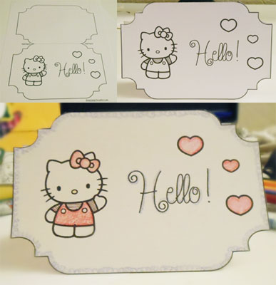 printable hello kitty card template