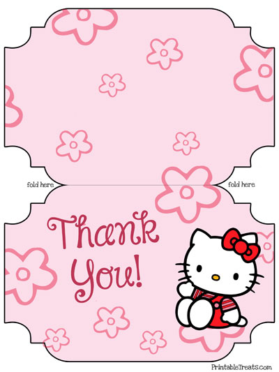 printable hello kitty thank you cards