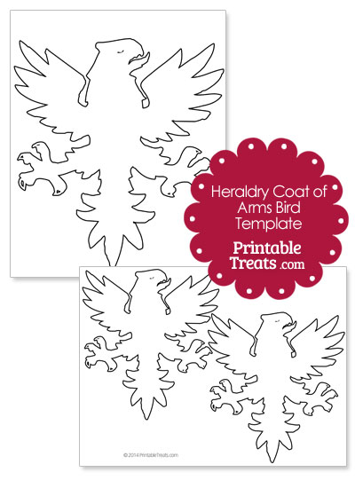 Printable Heraldry Coat of Arms Bird from PrintableTreats.com