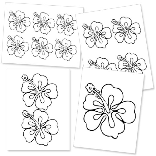 printable hibiscus flower template printable treatscom