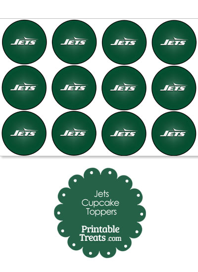 Printable Jets Logo Cupcake Toppers from PrintableTreats.com