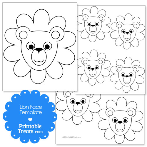 printable lion face template