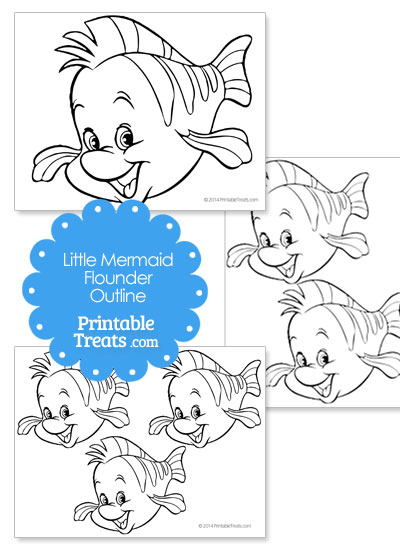 Printable Little Mermaid Flounder Template from PrintableTreats.com