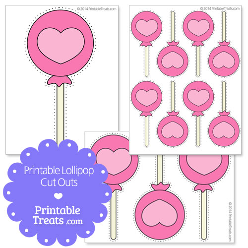 printable lollipop with hearts cut outs