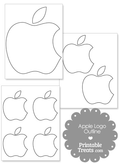 Printable Mac Apple Logo Outline from PrintableTreats.com