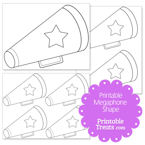 printable megaphone with star shape