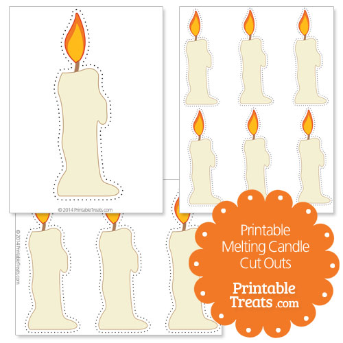 printable melting candle cut outs