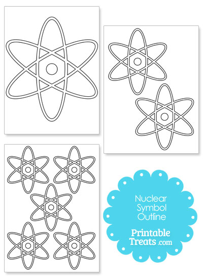 Printable Nuclear Symbol Outline from PrintableTreats.com