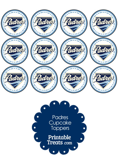 Printable Padres Logo Cupcake Toppers from PrintableTreats.com