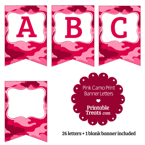 printable pink camouflage print banner