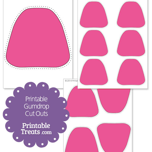 printable pink gumdrop cut outs