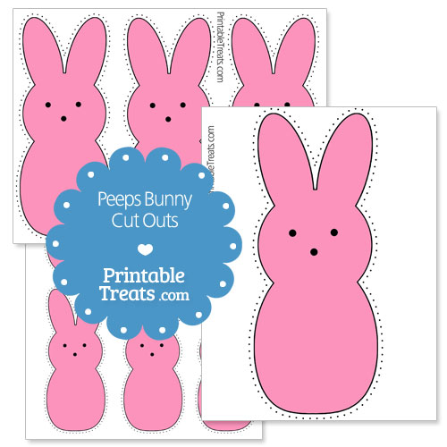 printable pink peeps bunny cut outs