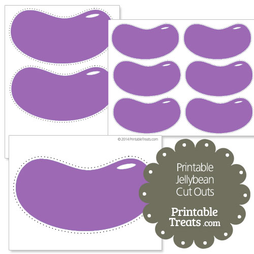 printable purple jellybean cut outs