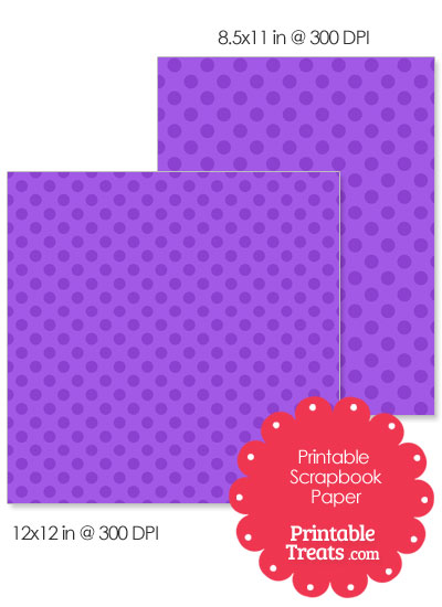 Printable Purple Polka Dot Paper from PrintableTreats.com