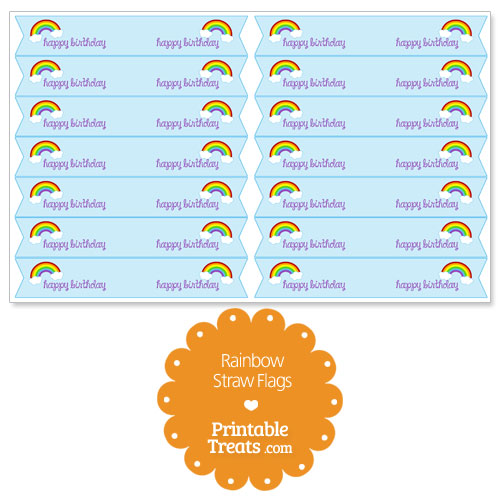 printable rainbow straw flags