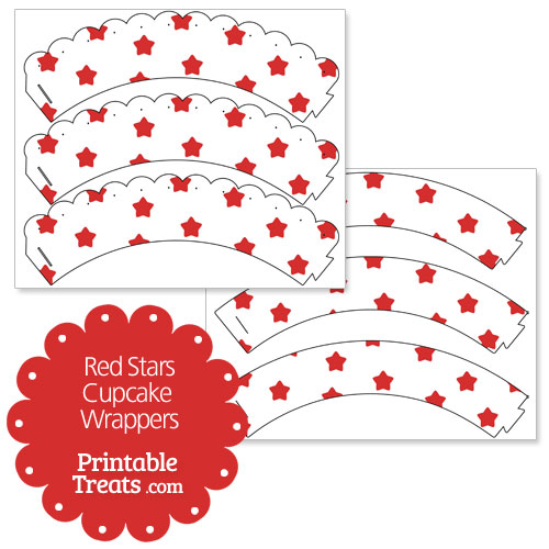 printable red stars cupcake wrappers