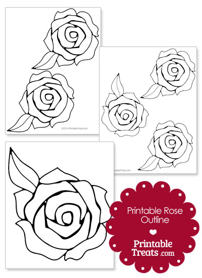 Printable Rose Outline from PrintableTreats.com