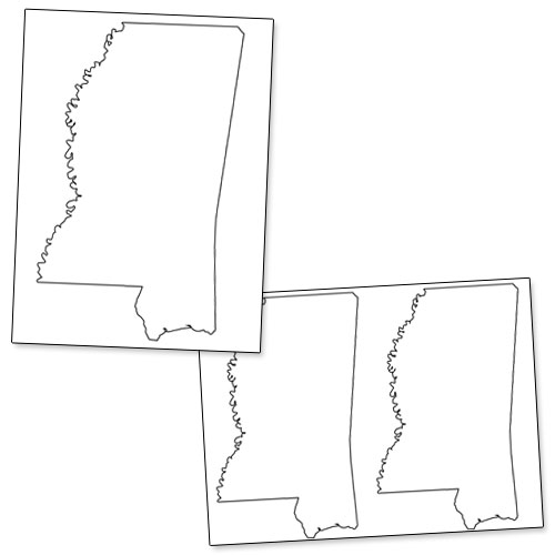 printable shape of mississippi