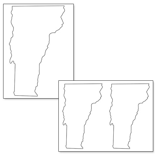 printable shape of vermont