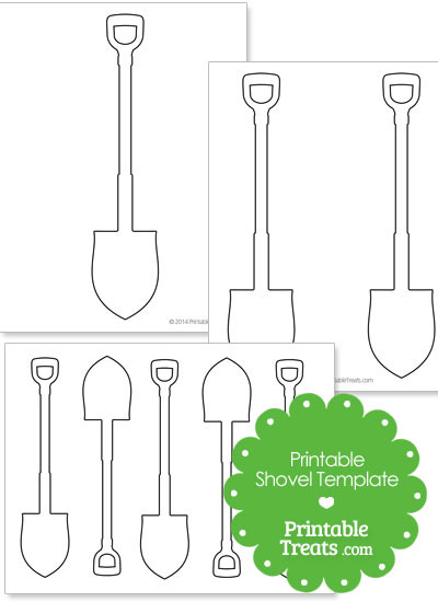 Printable Shovel Shape Templates from PrintableTreats.com