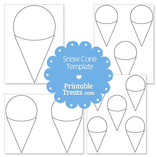 printable snow cone shape template