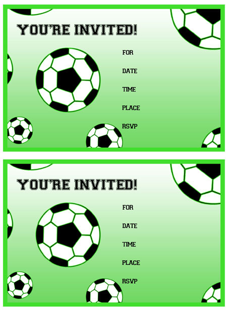 Soccer Party Invitation Template 2