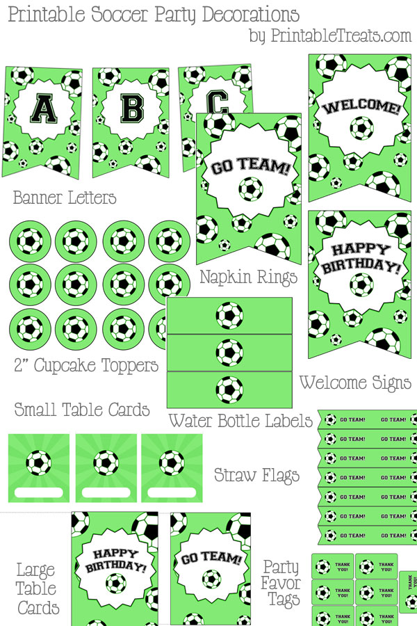 Printable Soccer Party Decorations