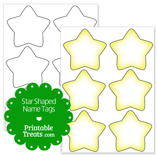 printable star shaped name tags