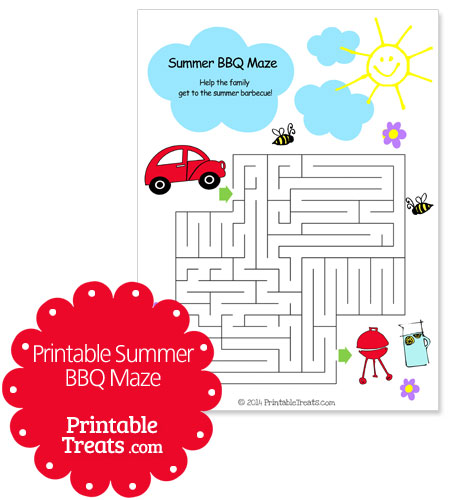 printable summer bbq maze