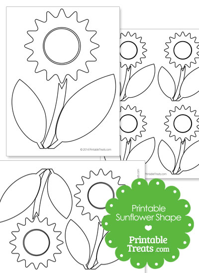 Printable Sunflower Shape Template from PrintableTreats.com