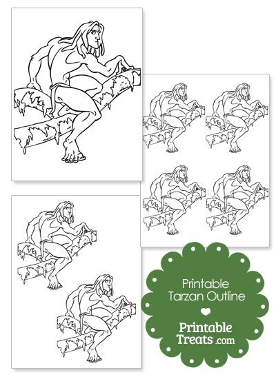 Printable Tarzan Outline from PrintableTreats.com