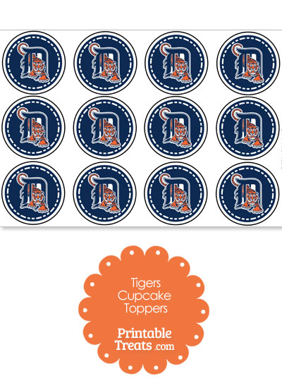 Printable Tigers Logo Cupcake Toppers from PrintableTreats.com