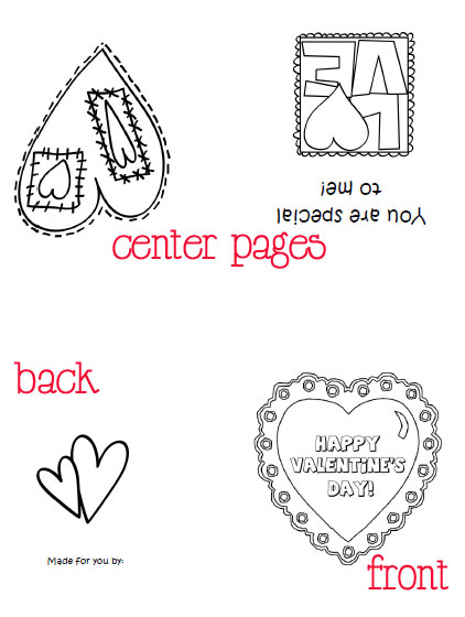 printable valentines cards to color