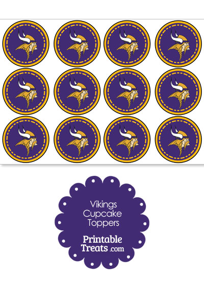 Printable Vikings Logo Cupcake Toppers from PrintableTreats.com