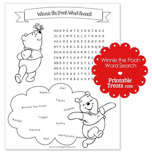 printable Winnie the Pooh word search