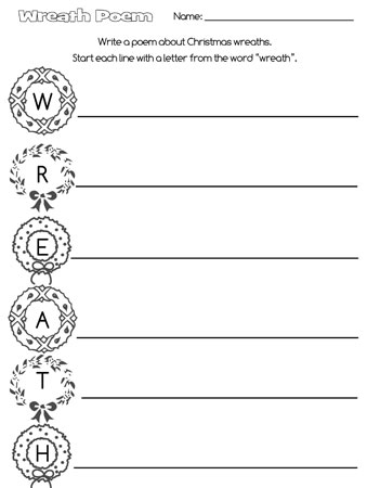 printable wreath acrostic poem