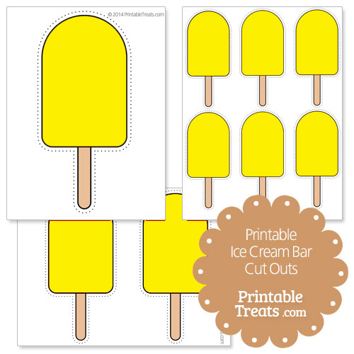 printable yellow ice cream bar cut outs