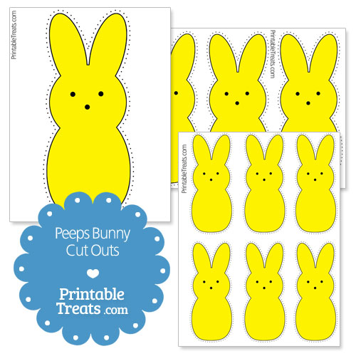 printable yellow peeps bunny cut outs