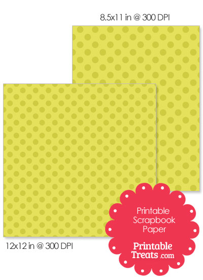 Printable Yellow Polka Dot Paper from PrintableTreats.com
