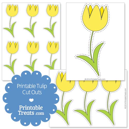 printable yellow tulip cut outs