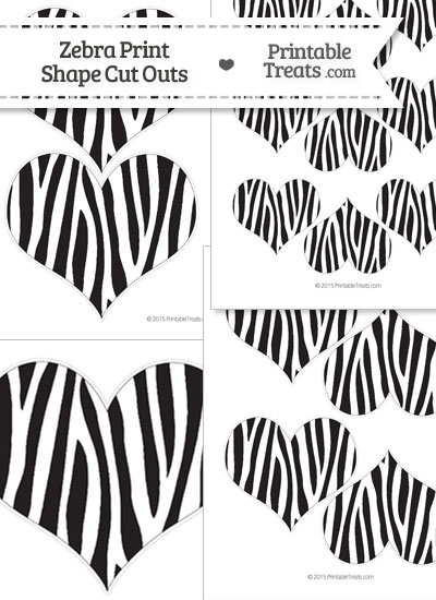 Printable Zebra Print Heart Cut Outs from PrintableTreats.com