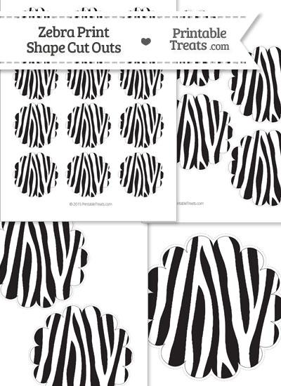 Printable Zebra Print Scalloped Circle Cut Outs from PrintableTreats.com